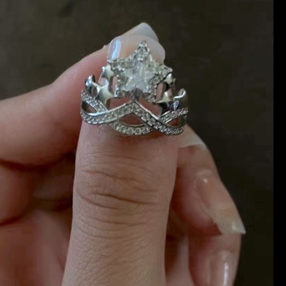 ⭐️Sterling Silver Shooting Star CZ Diamond Shooting Star Ring - Picture 2 of 13